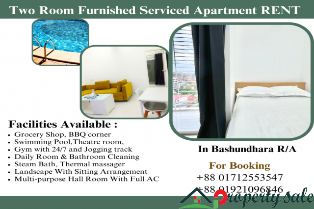 Two Room Furnished Serviced Apartment RENT In Bashundhara R/A.