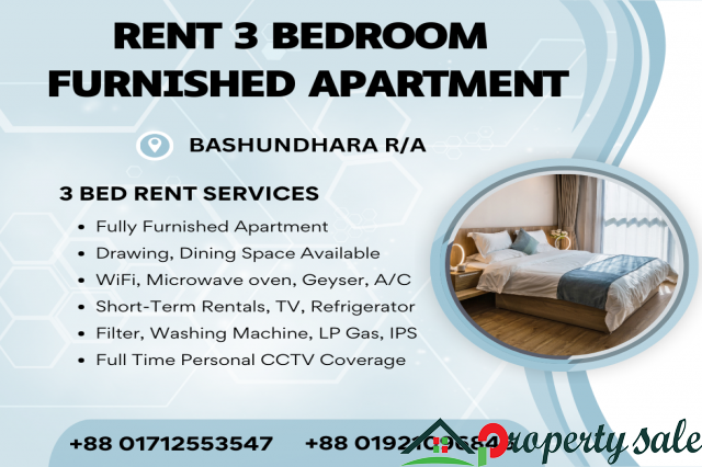 Furnished 3BHK Serviced Flat RENT In Bashundhara R/A