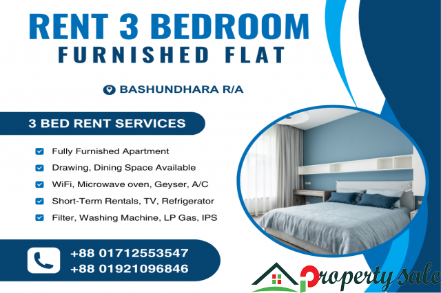 3BHK Furnished Apartment RENT In Bashundhara R/A