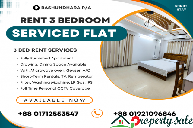 Furnished 3BHK Serviced Apartment RENT In Bashundhara R/A