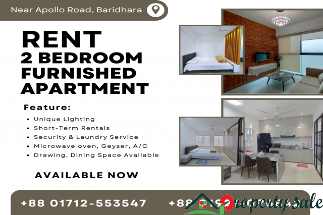 RENT 2 Bedroom Serviced Apartment Near Apollo, Baridhara.