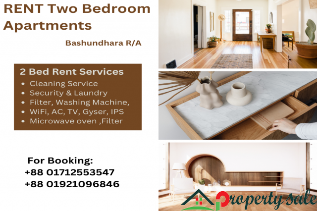 Furnished Two Bedroom Flats for Rent In Bashundhara R/A