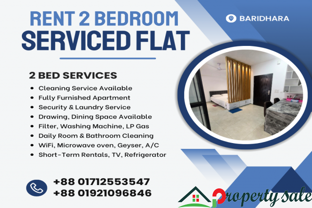 Furnished 2 Bedroom Serviced Apartment RENT In Baridhara.