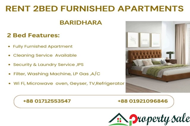 A 2-Bed Unit Furnished Apartments for Rent In Baridhara