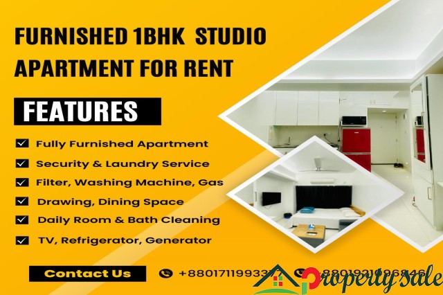 Furnished 1-Room Studio Apartment for Rent in Bashundhara R/A